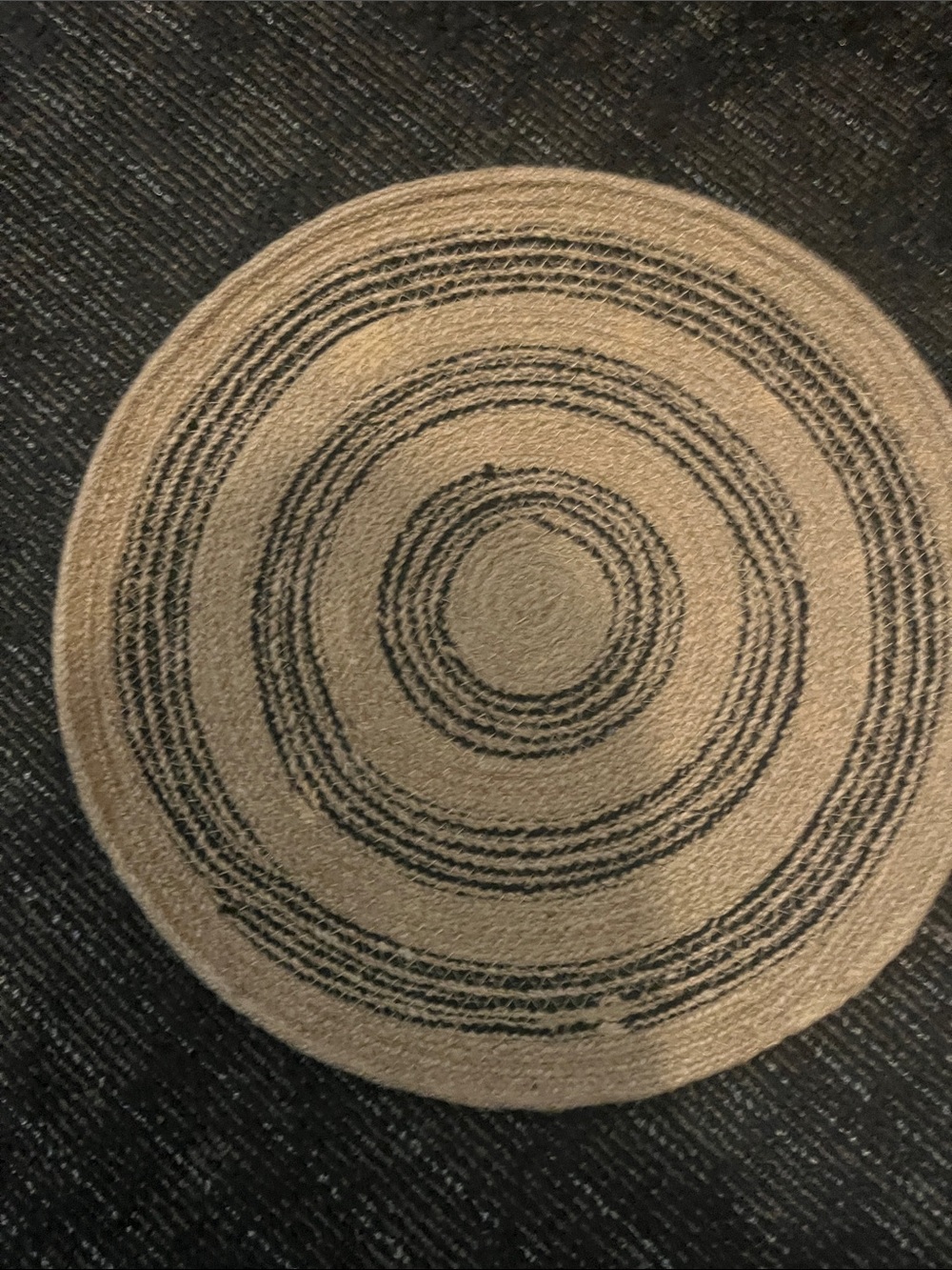 Neutral tan and black table mats